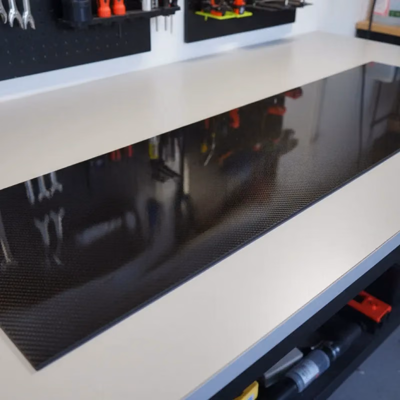 Titan Shield panel on a garage bench